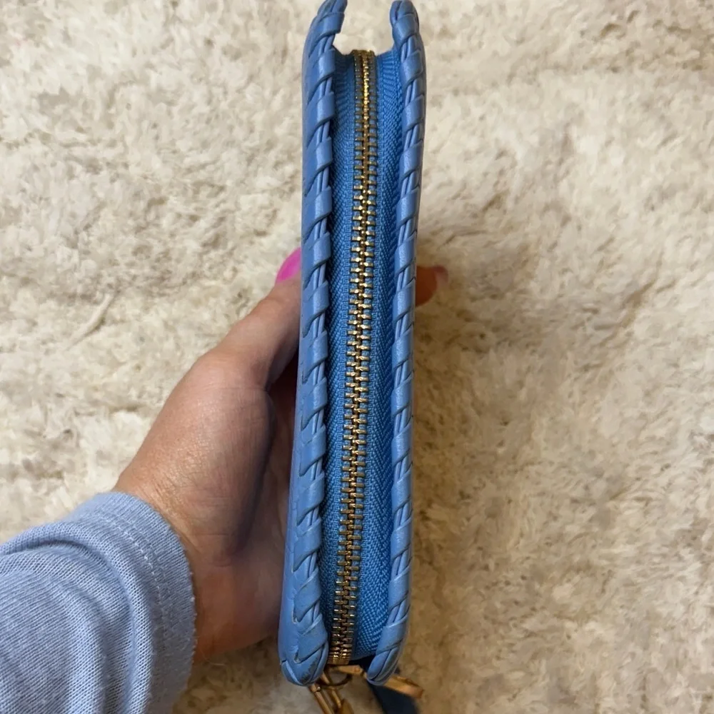 Tory Burch Vibrant Blue Marion Smartphone Leather Wristlet